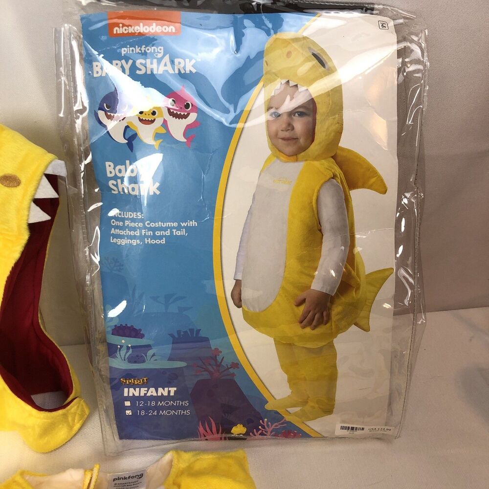 BABY SHARK (YELLOW) SPIRIT HALLOWEEN COSTUME TODDLER BABY 18-24 MONTHS